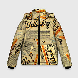 Куртка зимняя для мальчика Vintage Journal, цвет: 3D-черный