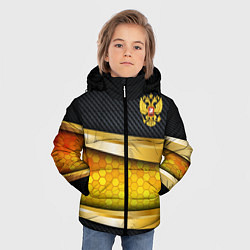 Куртка зимняя для мальчика Black & gold - герб России, цвет: 3D-черный — фото 2