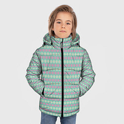 Куртка зимняя для мальчика Белые и розовые узоры - минимализм, цвет: 3D-красный — фото 2
