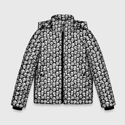Куртка зимняя для мальчика Череп со зрачками, цвет: 3D-светло-серый