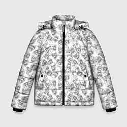 Куртка зимняя для мальчика Череп штрихованный, цвет: 3D-светло-серый