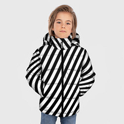 Куртка зимняя для мальчика Черно-белые полоски, цвет: 3D-черный — фото 2