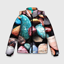 Куртка зимняя для мальчика Камни разноцветные, цвет: 3D-красный