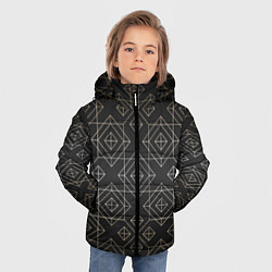 Куртка зимняя для мальчика Black gold- Ромбы, цвет: 3D-светло-серый — фото 2