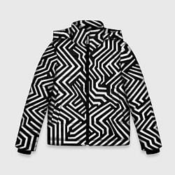 Куртка зимняя для мальчика Гипнотические узоры, цвет: 3D-светло-серый