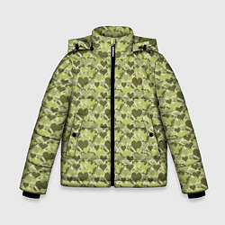 Куртка зимняя для мальчика Милитари сердце пиксель, цвет: 3D-черный