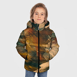 Куртка зимняя для мальчика Туманные сюрреалистичные краски, цвет: 3D-светло-серый — фото 2