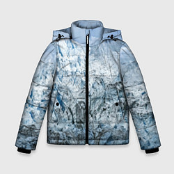 Куртка зимняя для мальчика Ледяные горы со снегом, цвет: 3D-черный