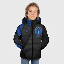 Куртка зимняя для мальчика Черно-синий герб России, цвет: 3D-черный — фото 2