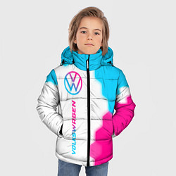 Куртка зимняя для мальчика Volkswagen neon gradient style: по-вертикали, цвет: 3D-черный — фото 2