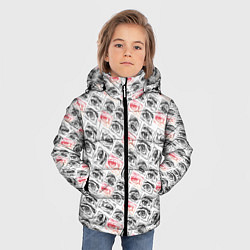 Куртка зимняя для мальчика Глаза и брови поп арт, цвет: 3D-черный — фото 2