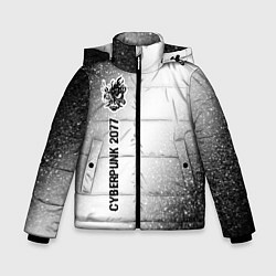 Зимняя куртка для мальчика Cyberpunk 2077 glitch на светлом фоне: по-вертикал