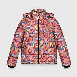 Зимняя куртка для мальчика Коралловая акварель