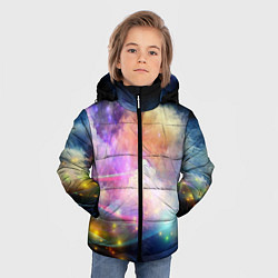 Куртка зимняя для мальчика Светящиеся точки и дым, цвет: 3D-светло-серый — фото 2