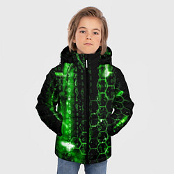 Куртка зимняя для мальчика Зелёный программный код, цвет: 3D-светло-серый — фото 2