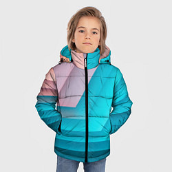 Куртка зимняя для мальчика Геометрические переливающиеся углы, цвет: 3D-красный — фото 2