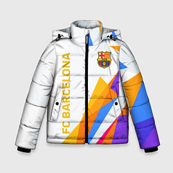 Куртка зимняя для мальчика Barcelona абстракция цветные геометрии, цвет: 3D-светло-серый