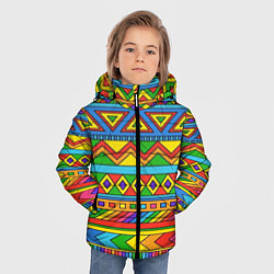 Куртка зимняя для мальчика Красивый цветной орнамент, цвет: 3D-красный — фото 2