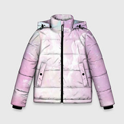 Куртка зимняя для мальчика Розовые облака на голубом небе, цвет: 3D-черный