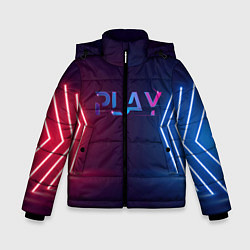 Зимняя куртка для мальчика Play неоновые буквы и красно синие полосы