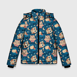 Куртка зимняя для мальчика Совушки в ночи, цвет: 3D-светло-серый