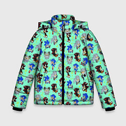 Куртка зимняя для мальчика Ежик Соник и его друзья, цвет: 3D-черный