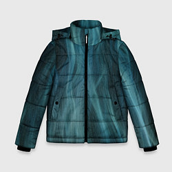 Куртка зимняя для мальчика Прерывистый абстрактный синий дым во тьме, цвет: 3D-светло-серый