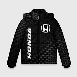 Куртка зимняя для мальчика Honda карбоновый фон, цвет: 3D-черный