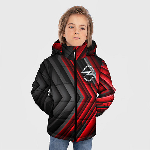Зимняя куртка для мальчика Опель строгий стиль / 3D-Светло-серый – фото 3