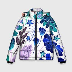 Зимняя куртка для мальчика Графичная растительная композиция