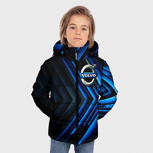 Зимняя куртка для мальчика Volvo строгий стиль / 3D-Светло-серый – фото 3
