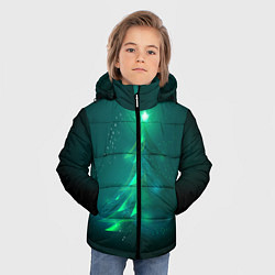 Куртка зимняя для мальчика Новогодняя неоновая кибер-елочка, цвет: 3D-светло-серый — фото 2