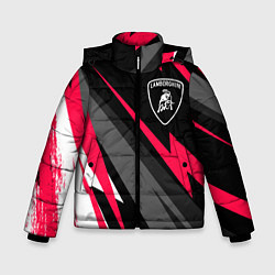 Куртка зимняя для мальчика Lamborghini fast lines, цвет: 3D-черный