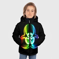 Куртка зимняя для мальчика Biohazard - неоновый знак, цвет: 3D-светло-серый — фото 2