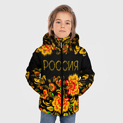 Куртка зимняя для мальчика РОССИЯ роспись хохлома, цвет: 3D-светло-серый — фото 2