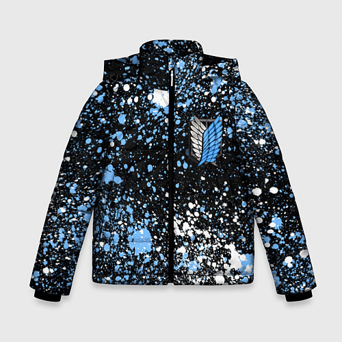 Зимняя куртка для мальчика Attack on Titan paint / 3D-Светло-серый – фото 1