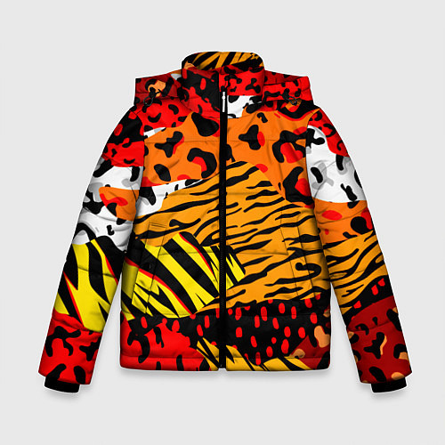 Зимняя куртка для мальчика Абстрактный узор / 3D-Красный – фото 1