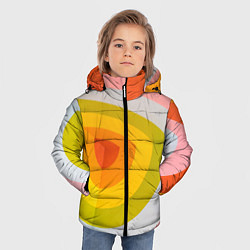 Куртка зимняя для мальчика Красно-жёлто-оранжевый паттерн, цвет: 3D-светло-серый — фото 2