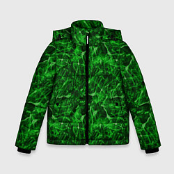 Куртка зимняя для мальчика Зелёный лёд - текстура, цвет: 3D-красный