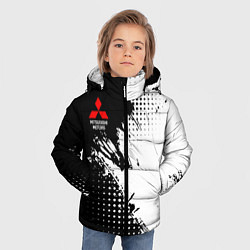 Куртка зимняя для мальчика Mitsubishi - черно-белая абстракция, цвет: 3D-черный — фото 2