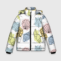 Куртка зимняя для мальчика Морские обитатели, цвет: 3D-светло-серый