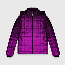 Куртка зимняя для мальчика Абстрактный мозаичный черно - пурпурный узор, цвет: 3D-красный