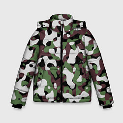 Куртка зимняя для мальчика Камуфляж Jieitai, цвет: 3D-черный