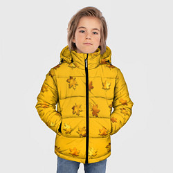 Куртка зимняя для мальчика Цвета осени: листья клена, цвет: 3D-черный — фото 2