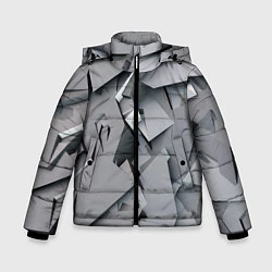 Куртка зимняя для мальчика Металлическая хаотичная броня, цвет: 3D-красный