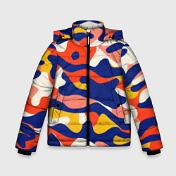 Куртка зимняя для мальчика Камуфляж нестандартной расцветки, цвет: 3D-черный
