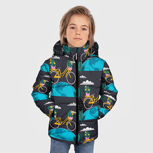 Зимняя куртка для мальчика Велопрогулка / 3D-Светло-серый – фото 3