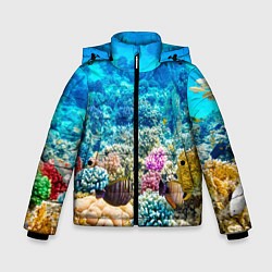 Куртка зимняя для мальчика Дно морское, цвет: 3D-красный