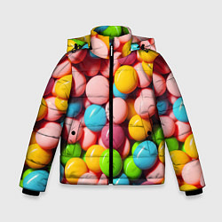 Куртка зимняя для мальчика Много ярких конфет, цвет: 3D-черный