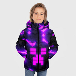 Куртка зимняя для мальчика Майнкрафт розовый, цвет: 3D-светло-серый — фото 2